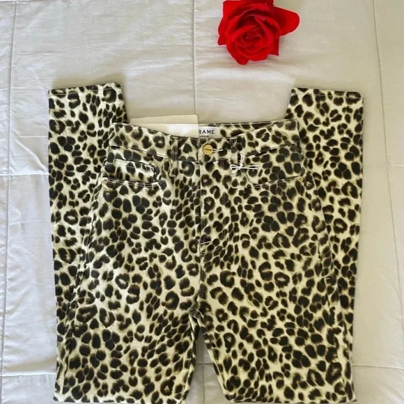 Frame Ali high rise leopard denim - Picture 5 of 12